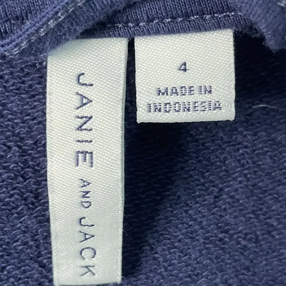 Janie And Jack Quarter Zip Striped Sweatshirt Size 4